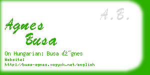 agnes busa business card